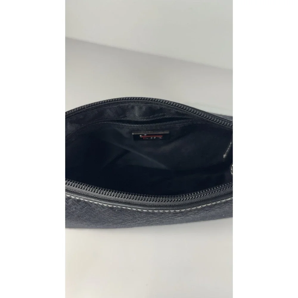 Vintage Talbots Y2K Black Jacquard Hobo Bag Contrast Stitching Shoulder Purse